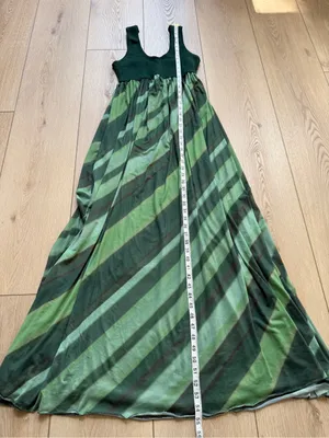 Dress To Clothing Boutique Brazil Sleeveless Green Maxi Dress Striped Size Small thumbnail 8