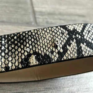 Snake print double circle belt Black thumbnail 4