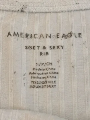 American Eagle Soft & Sexy Ribbed Tube Top S White Strapless Crop Y2K Going Out thumbnail 4