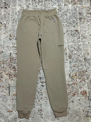 FIGS High waist Zamora jogger pants size Small khaki tan color thumbnail 2