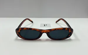 90s slim leopard oval sunglasses / 90s style retro oval sunglasses thumbnail 1