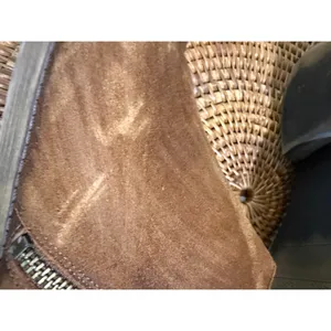 Franco Sarto Womens Brown Suede Ankle Boots Side Zip Low Stacked Heel Cognac thumbnail 7