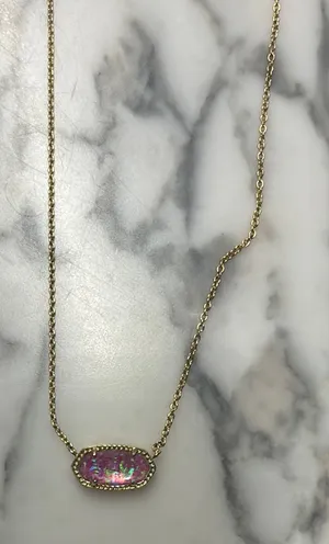 Kendra Scott gold Elisa Pendant pink thumbnail 1