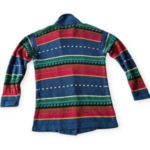 Carole Little Vintage Southwestern Style Patterned‎ Knit Cardigan Sweater Size S thumbnail 3