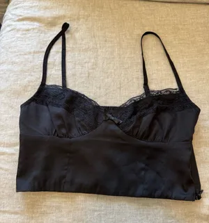 Princess Polly Black Lacy Bra Top thumbnail 1