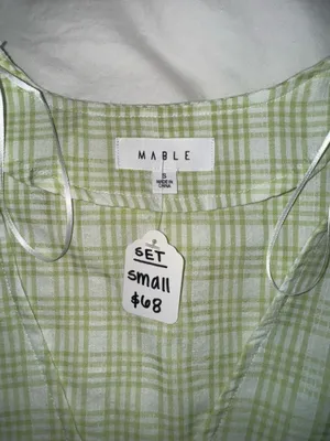 Mable Green Plaid Shorts Set thumbnail 3
