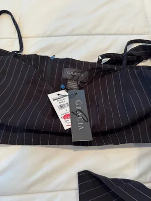 NWT Gracia pinstripe crop top size large Black thumbnail 3