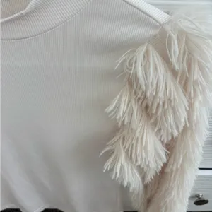 Boutique Feather Sleeve Top Size XS thumbnail 3