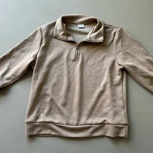 Athletic Quarter Zip Sweatshirt Tan Size M thumbnail 8