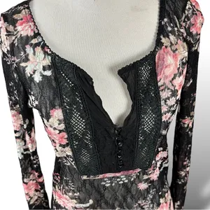 Denim & Supply Ralph Lauren Ethereal Dainty Cottage Floral Lace Y2K Medium thumbnail 5