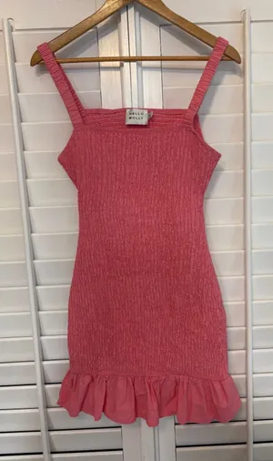 Hello Molly Pink Smocked Open Back Dress Size‎ 4 thumbnail 1