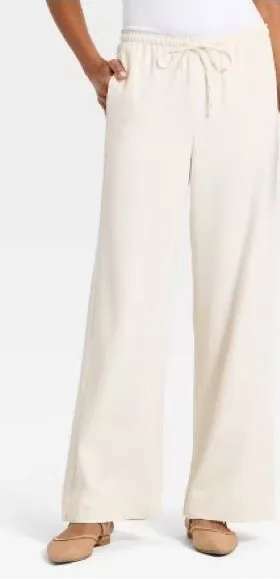 A New Day - Women's Effortless Pull-On Pants - Cream Large thumbnail 1