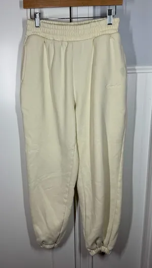 Comfrt‎ original Sweatpant Cream yellow Oversized Women's Jogger Pants Sz Medium thumbnail 1