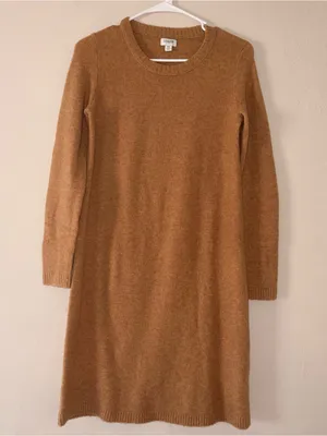 J Crew sweater dress in extra soft yarn brown XS thumbnail 1