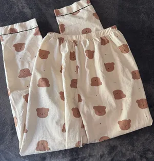 Women’s Pajama Brown Bear Cute Pants size Medium thumbnail 1