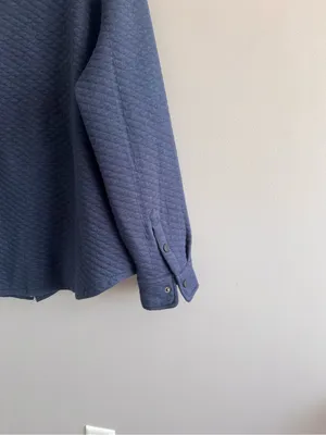 Cloudveil Mountain Works Quilted Snap‎ Shirt Jacket Blue Large thumbnail 5