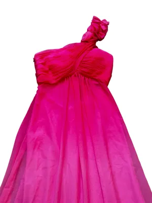 Vintage Cache One Shoulder Maxi Dress Pink Ombre Party Prom Event Fairycore thumbnail 2