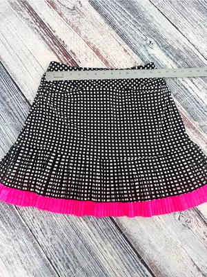 TAIL Teagan Gingham Pleated Flounce Hem Golf Skort Tennis Skirt Black White Pink thumbnail 9