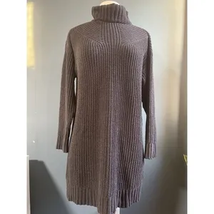 American Eagle Charcoal Grey Ribbed Turtleneck Sweater Dress Midi‎ Length Size M thumbnail 2