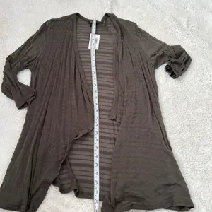 NWT Womens Plus Size Torrid Slub Drape Front Cardigan Dark Brown Size 00 thumbnail 4
