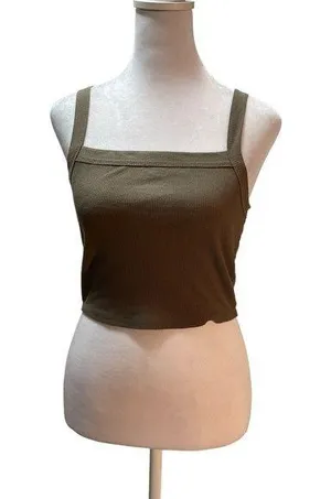 Bozzolo Mocha Brown Cropped Women's Tank Top Size Medium thumbnail 1