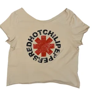 Red Hot Chili Peppers Graphic Tee Womens L Tan Off Shoulder Rock Band Shirt thumbnail 11
