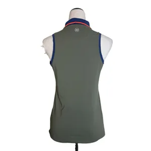 Peter Millar Golf Tennis Sleeveless 1/4 Zip Polo Shirt Womens Small Olive Green thumbnail 5