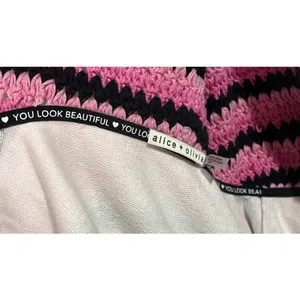 Alice + Olivia Zip Hoodie Womens‎ S Pink Black Tie Dye Crochet Excellent CC102 thumbnail 6