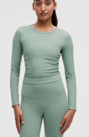 Lululemon All It Takes Back-Twist Ribbed Long-Sleeve Shirt in Crater Blue Size 6 thumbnail 1