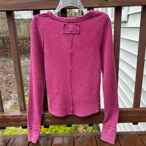 FREE PEOPLE We The Free Womens Roll With It Ribbed Distressed Thermal Shirt|Sz:S thumbnail 16