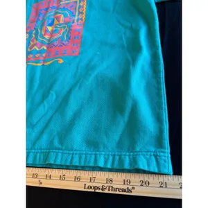 Vintage Gitano Teal Green Geometric Graphic Sweatshirt Cotton Small thumbnail 8