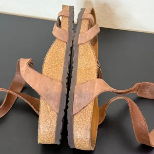 Birkenstock Yara Sandals Mens 9 Womens 11 Brown Leather Ankle Wrap Toe Loop thumbnail 11