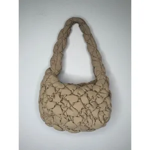 Babaton Aritzia Purse Curator Wicker Tan Bag Quilted Pillowy puffer Modern hobo thumbnail 4
