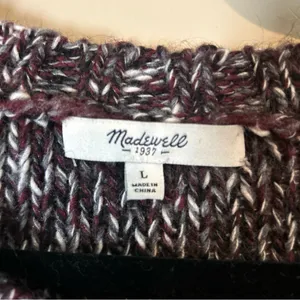 Madewell Firelight Pullover Wool Alpaca Marled Cable Knit Sweater Sz Large thumbnail 2