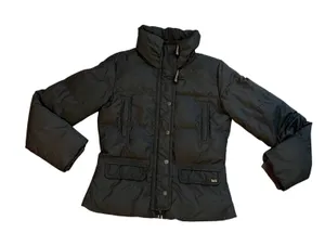 Levis Womens Black Puffer Jacket  Quilted Down Fill Coat Medium thumbnail 1