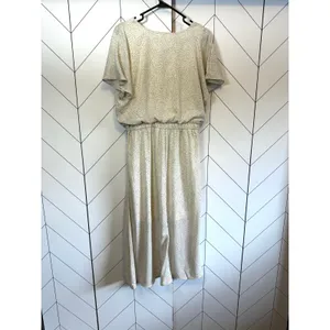 Sienna Sky Women’s XL White Brown Polka Dot V-neck Short Sleeve dress Pockets thumbnail 2