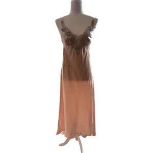 FLORA by Flora Nikrooz Women's Stella gown almond slip dress, size M thumbnail 5