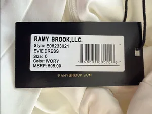 Ramy Brook Evie Pleated Twist-front Halter Neck Mini Dress in Ivory, Size 0, NWT thumbnail 9