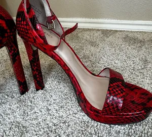 ALDO Red Snakeskin Stiletto Heels | New Without Box | Size 8.5 thumbnail 1