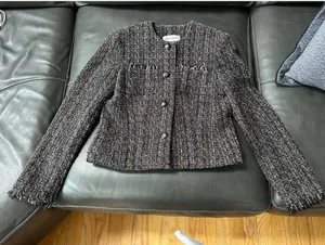 Bloomingdale's Women's Tweed Jacket Size 4 Black thumbnail 1