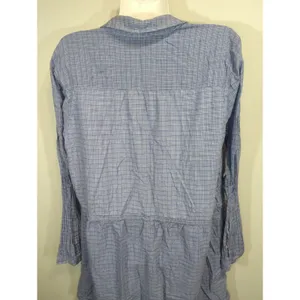 Gap Blue‎ Plaid Mini Utility Pockets Drawstring Dress Womens Large Cottage Core thumbnail 9