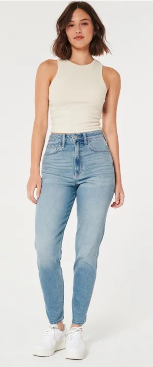 Hollister curvy high-rise mom jean thumbnail 1