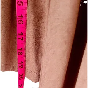 Final Touch Faux Suede Tunic Dress Medium M Brown Cold Shoulder Long Sleeve Fall thumbnail 5