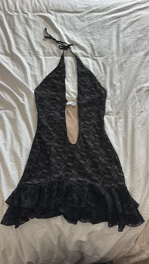 Black halter mini dress outcast thumbnail 2