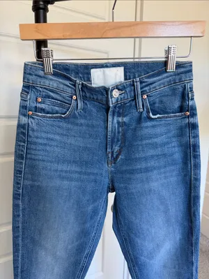 MOTHER Denim Mid Rise Dazzler Ankle Fray Jeans Riding Cliffside - Size 25 thumbnail 5