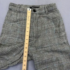 Reformation 100% Linen Wide Leg Plaid Pants‎ Black White Blue Size 2 High Rise thumbnail 5