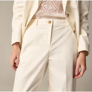 J.Crew Full Length Wide Leg Trouser Cotton Linen Blend Ivory Relaxed US 6 NWT thumbnail 2