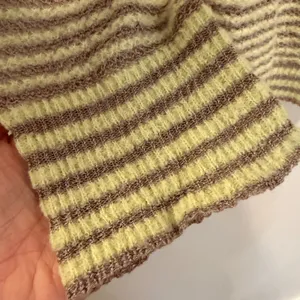 Free People Bumblebee V-Neck Striped Sweater‎ Women's L Green Gray Boho Hippie thumbnail 7