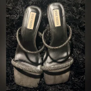 Steve Madden Black Glitter Heels thumbnail 2