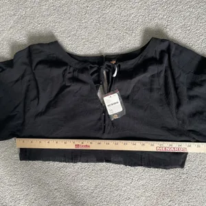 Free People Cropped Blouse Top Boho Cottagecore Black Women's Size XS thumbnail 15